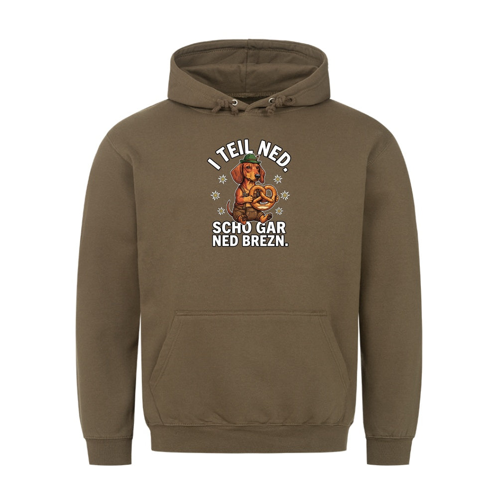 I teil keine Brezn Wiesn Hoodie in Oliv