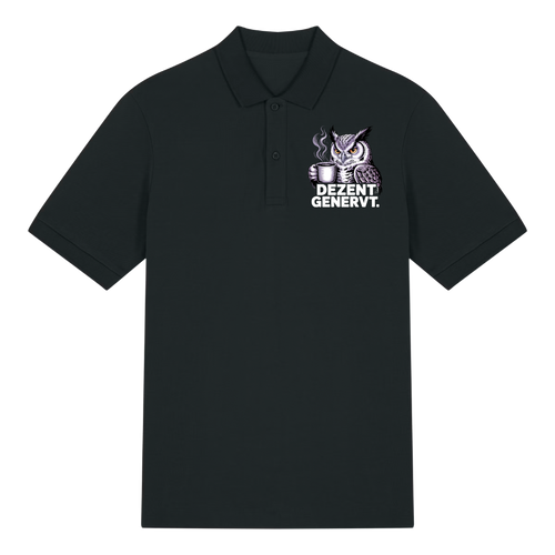 Dezent genervt Polo T-Shirt Schwarz Front