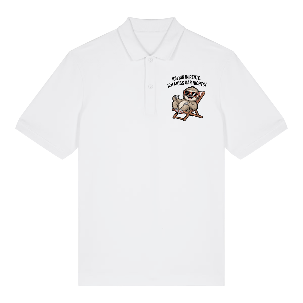 Rente Faultier Polo Weiß Front