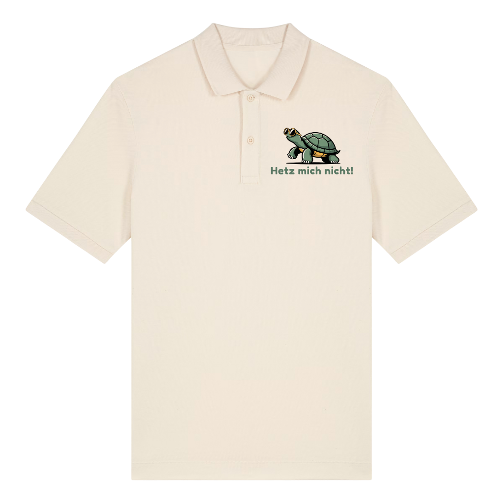 Hetz mich nicht Schildkröte Polo T-Shirt Beige Front