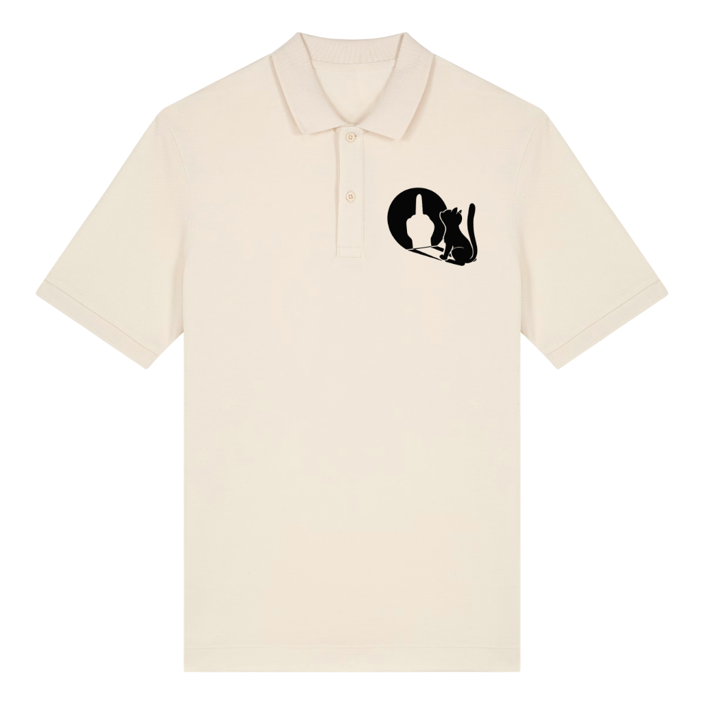 Sarkastische Katze Polo T-Shirt Beige Front