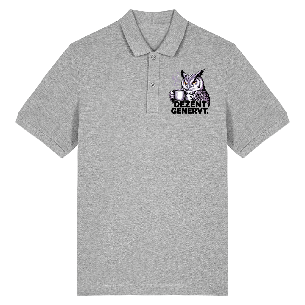 Dezent genervt Polo T-Shirt Grau Front