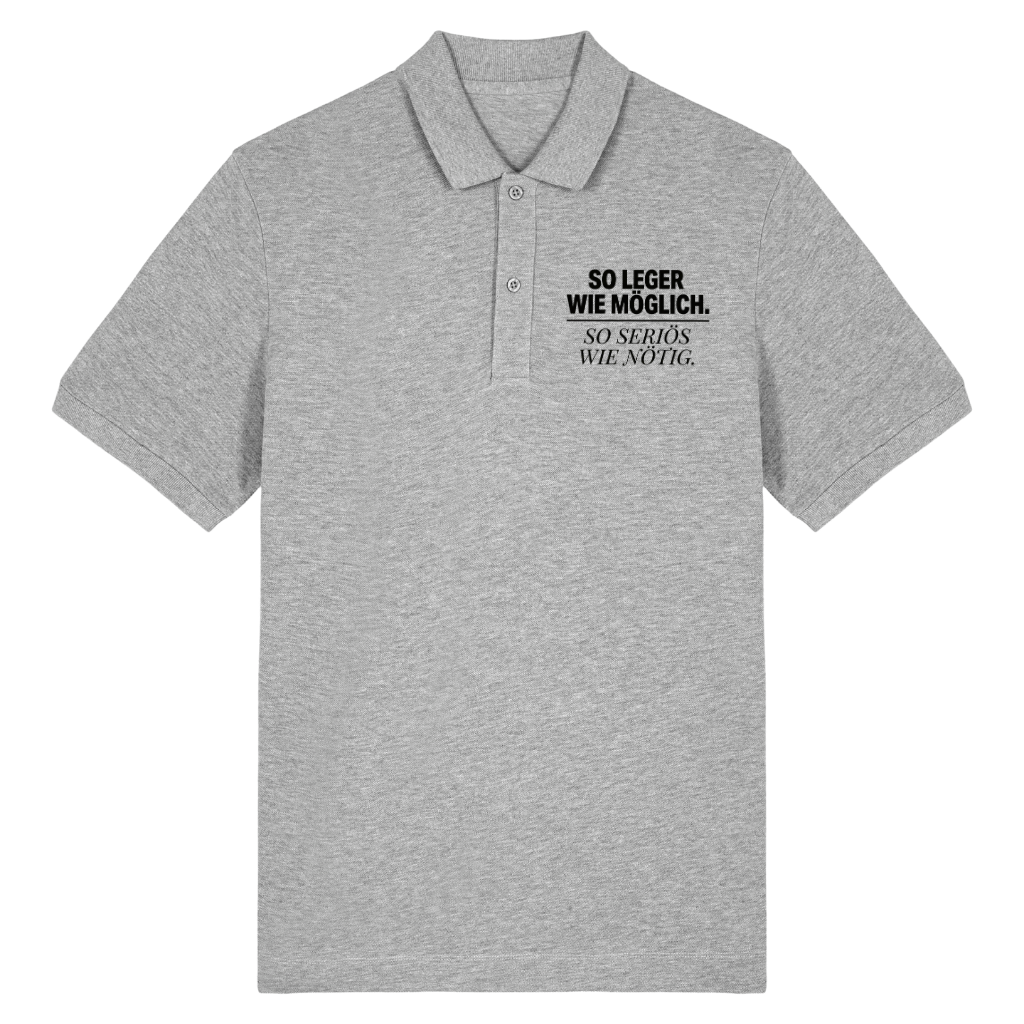 So leger wie nötig Polo T-Shirt Grau Front