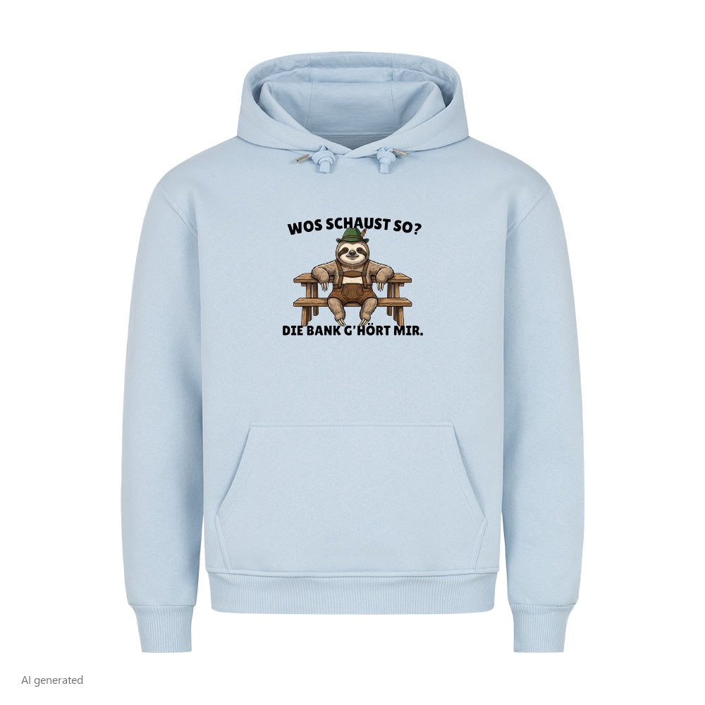 Die Bank gehört mir Wiesn Hoodie in Babyblau