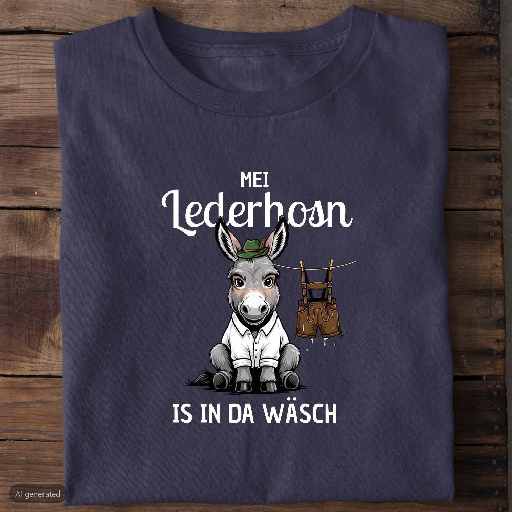 Lederhosn in da Wäsch Wiesn T-Shirt in Navy