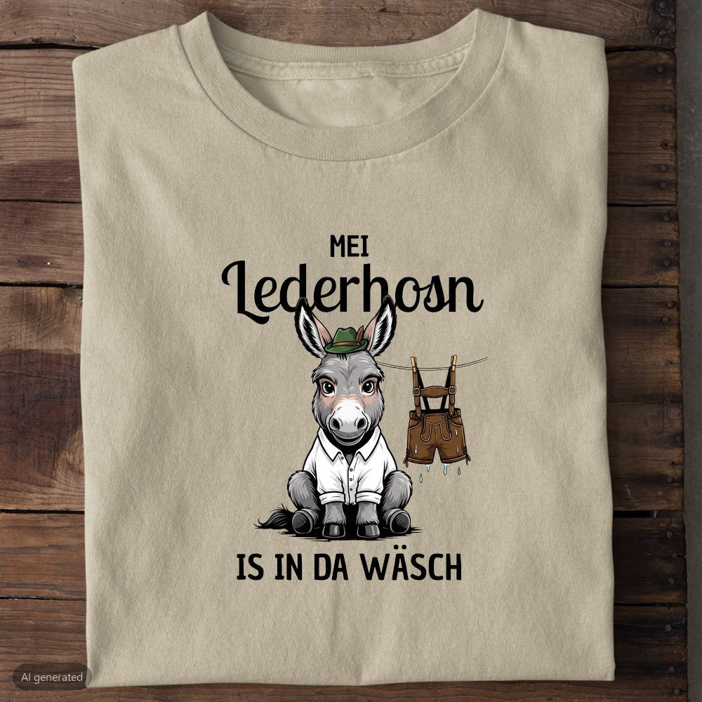 Lederhosn in da Wäsch Wiesn T-Shirt in Beige