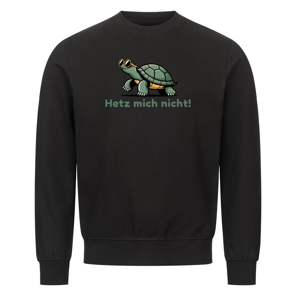 Lustiges Sweatshirt mit Spruch Hetz mich nicht Schildkröte, Vorderansicht