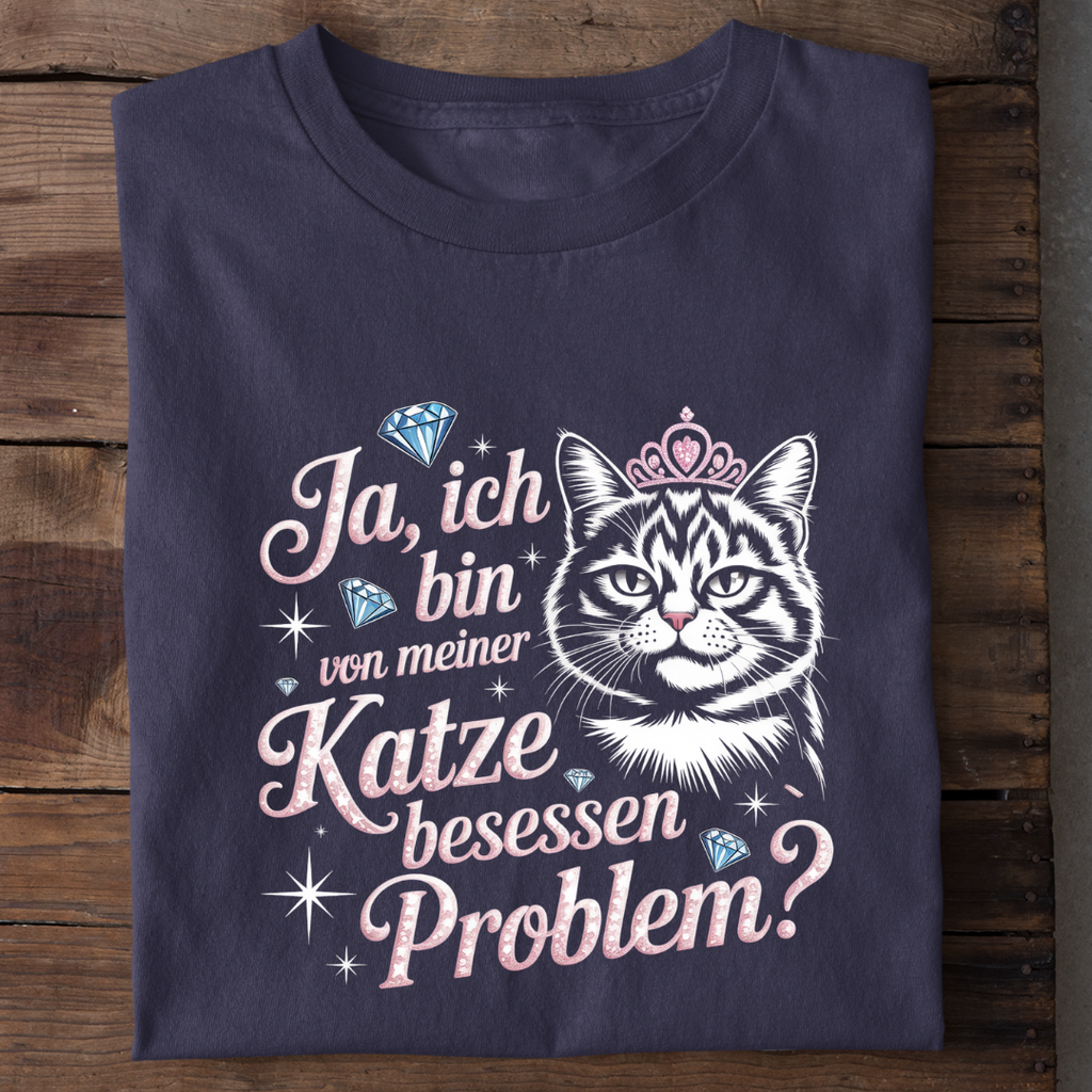T-Shirt Von meiner Katze besessen, Rückansicht
