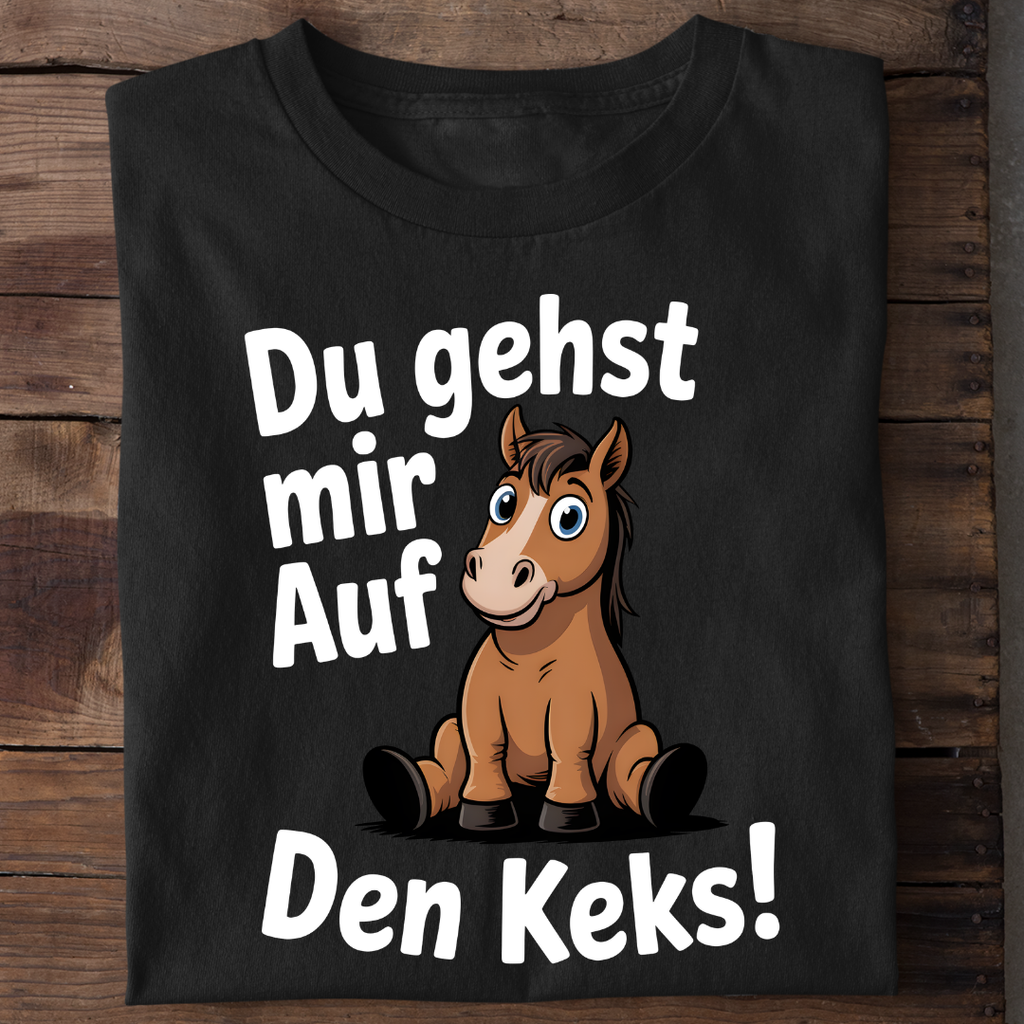 T-Shirt Du gehst mir auf den Keks, getragen
