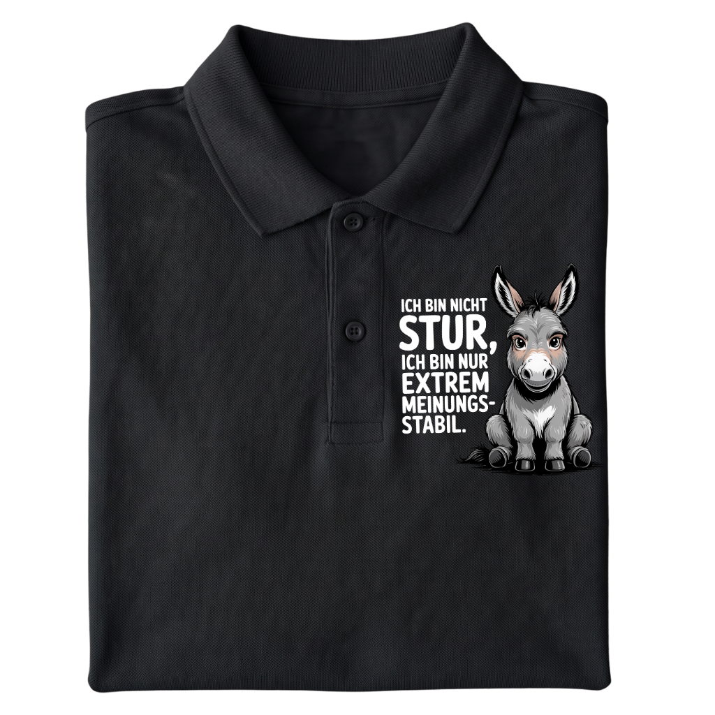 Sturer Esel Polo T-Shirt gefaltetes Mockup