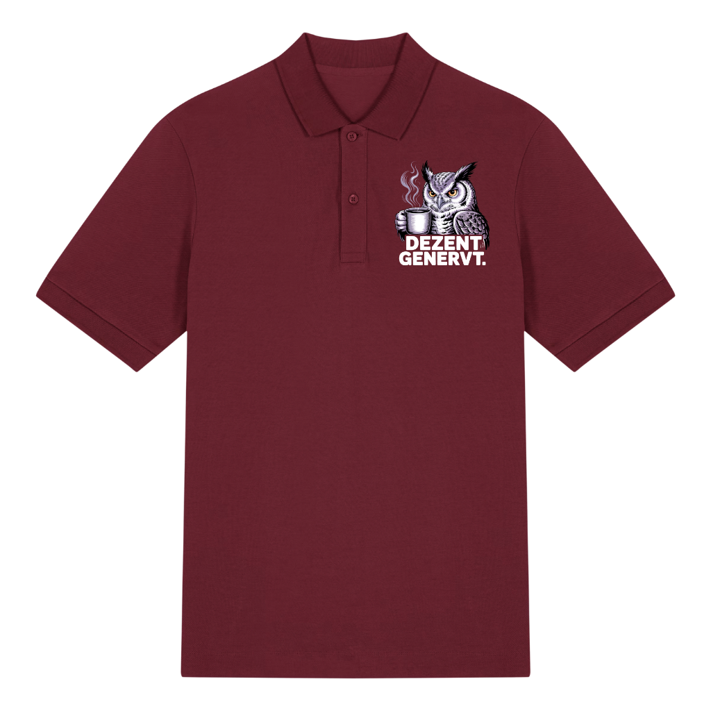 Dezent genervt Polo T-Shirt Burgunder Front