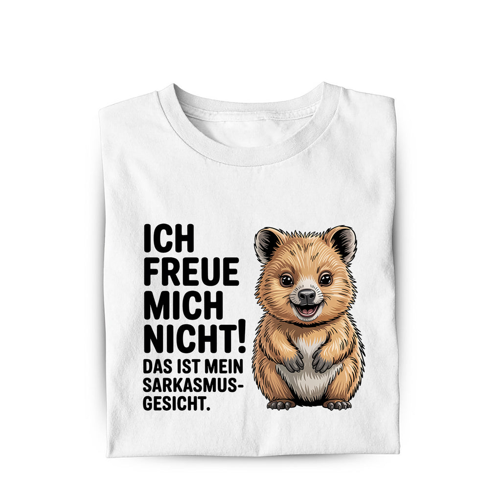Lustiges T-Shirt mit Spruch Sarkasmus Gesicht, Vorderansicht