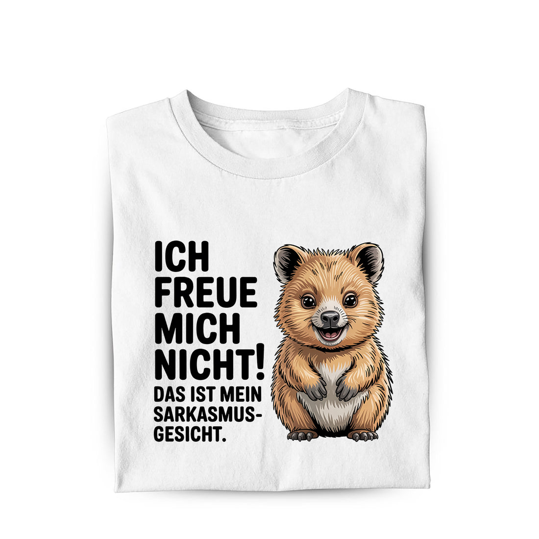 Lustiges T-Shirt mit Spruch Sarkasmus Gesicht, Vorderansicht
