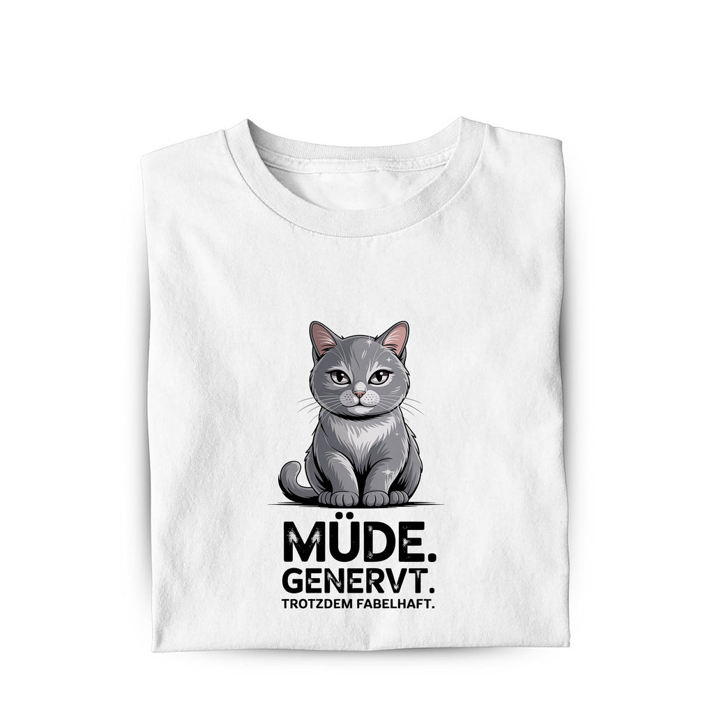 Lustiges T-Shirt mit Spruch Mäßig genervt, Vorderansicht