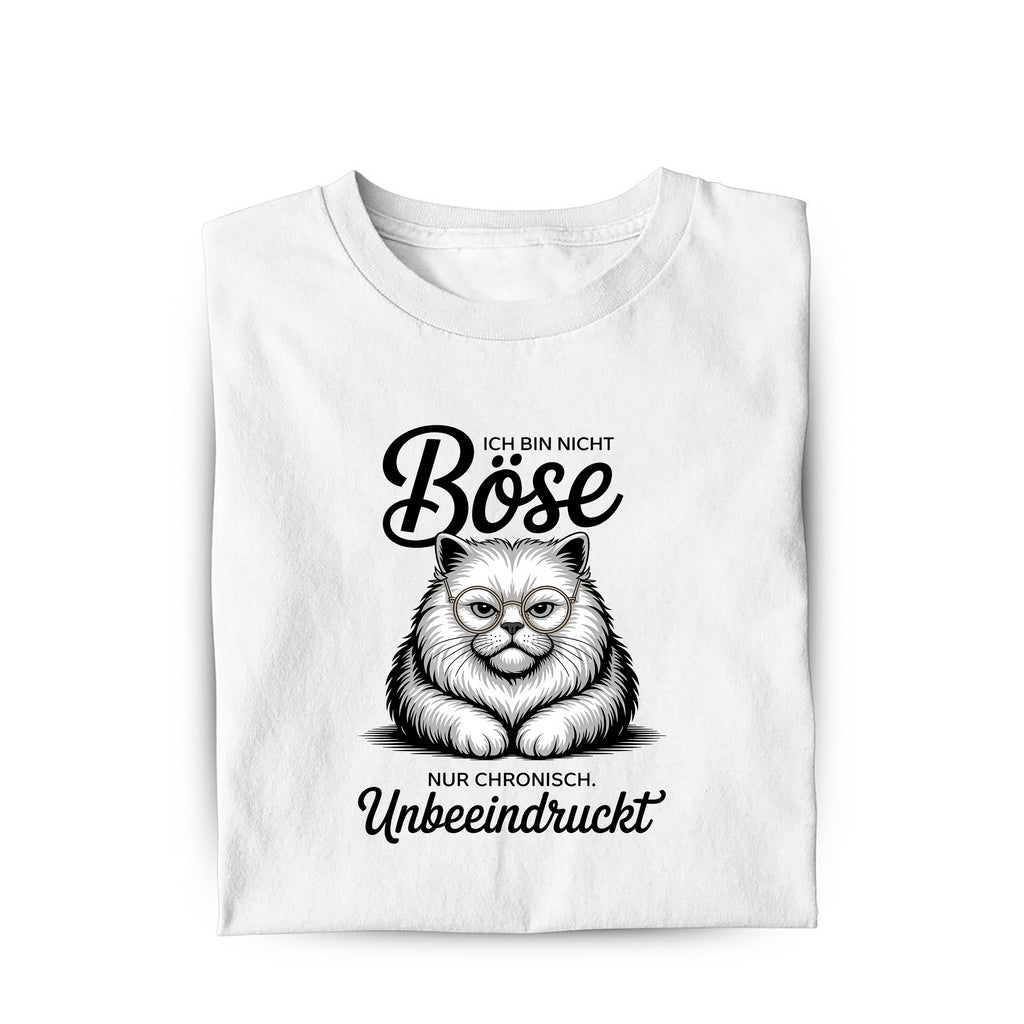 Lustiges T-Shirt mit Spruch Unbeeindruckt Katze, Vorderansicht