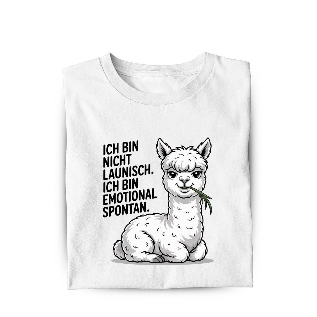 Lustiges Bio T-Shirt mit Spruch Emotional Spontan, Vorderansicht