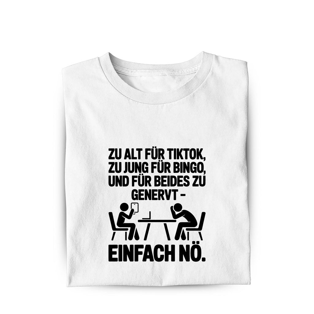 Lustiges T-Shirt mit Spruch Einfach nö Personen, Vorderansicht