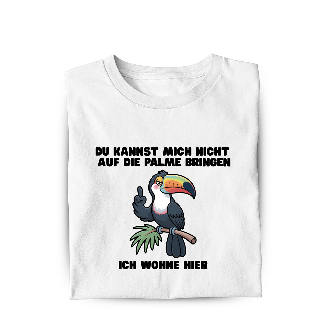 Lustiges Bio T-Shirt mit Spruch Auf die Palme bringen, Vorderansicht