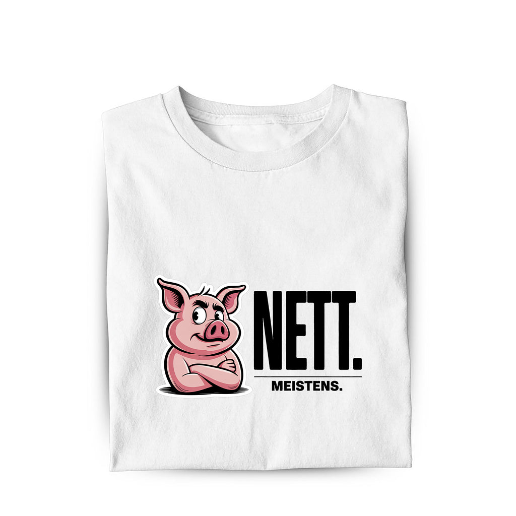 Lustiges T-Shirt mit Spruch Nett, Vorderansicht