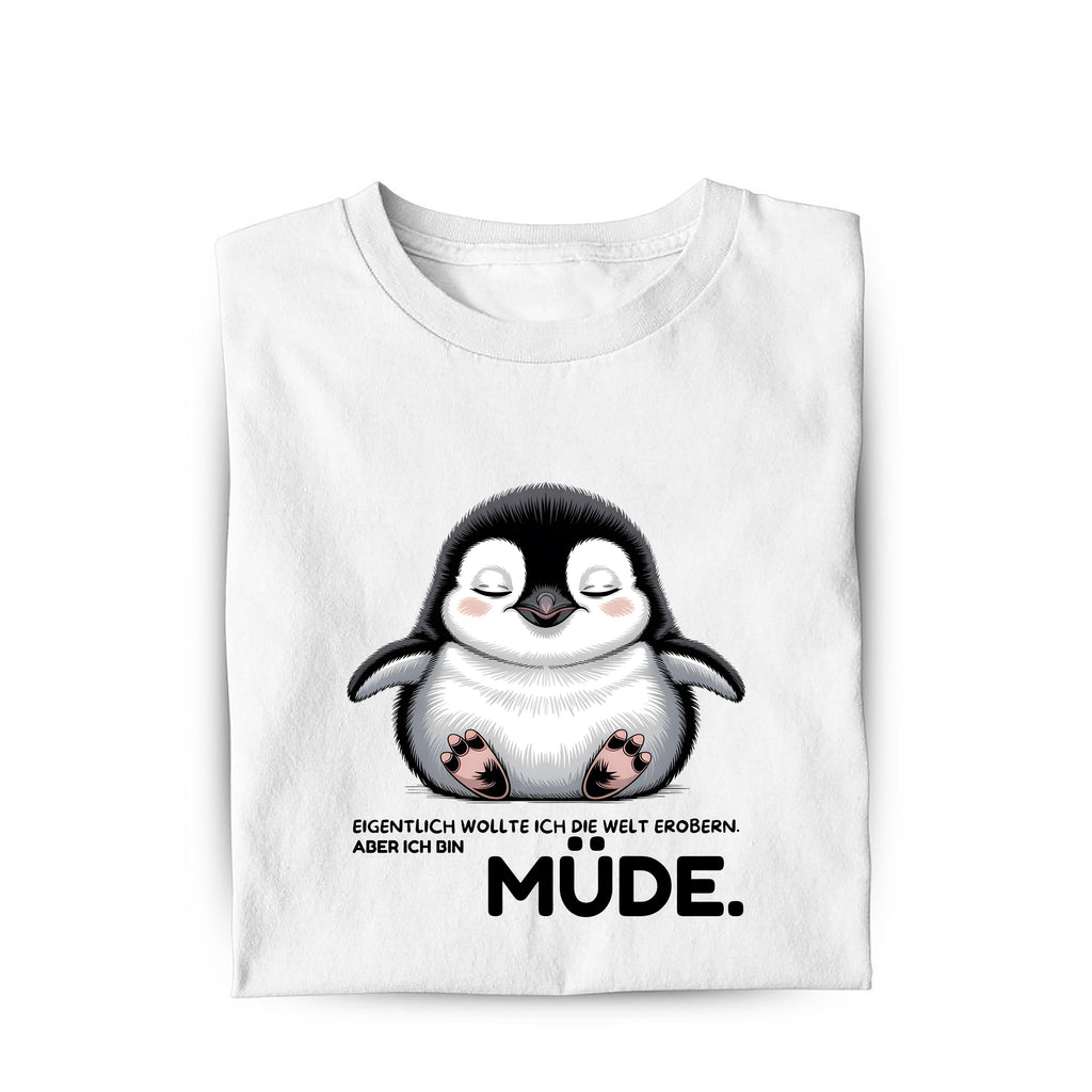 Lustiges Bio T-Shirt mit Spruch Müde, Vorderansicht