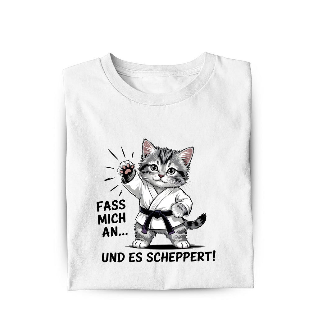 Lustiges T-Shirt mit Spruch Es scheppert, Vorderansicht