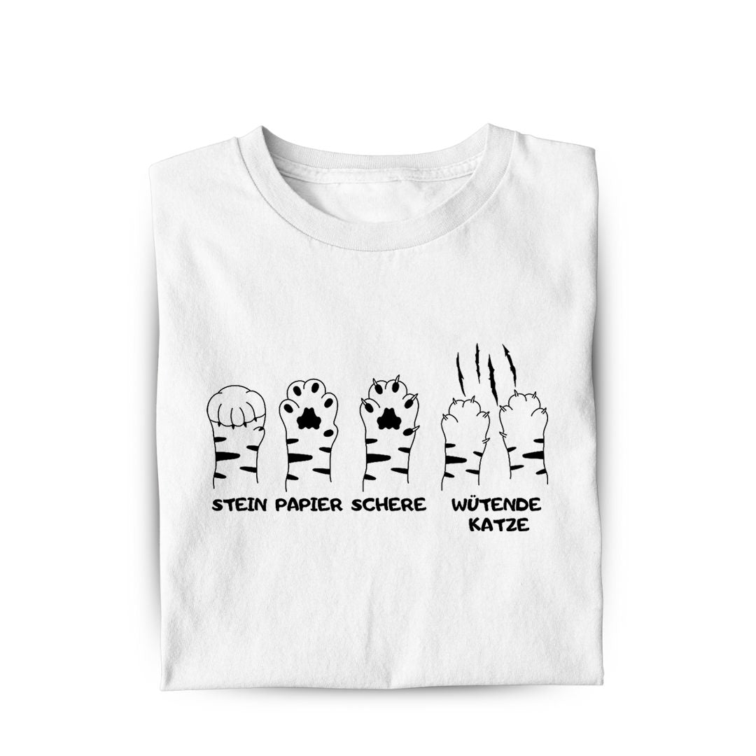 Stein Papier Schere Katze T-Shirt