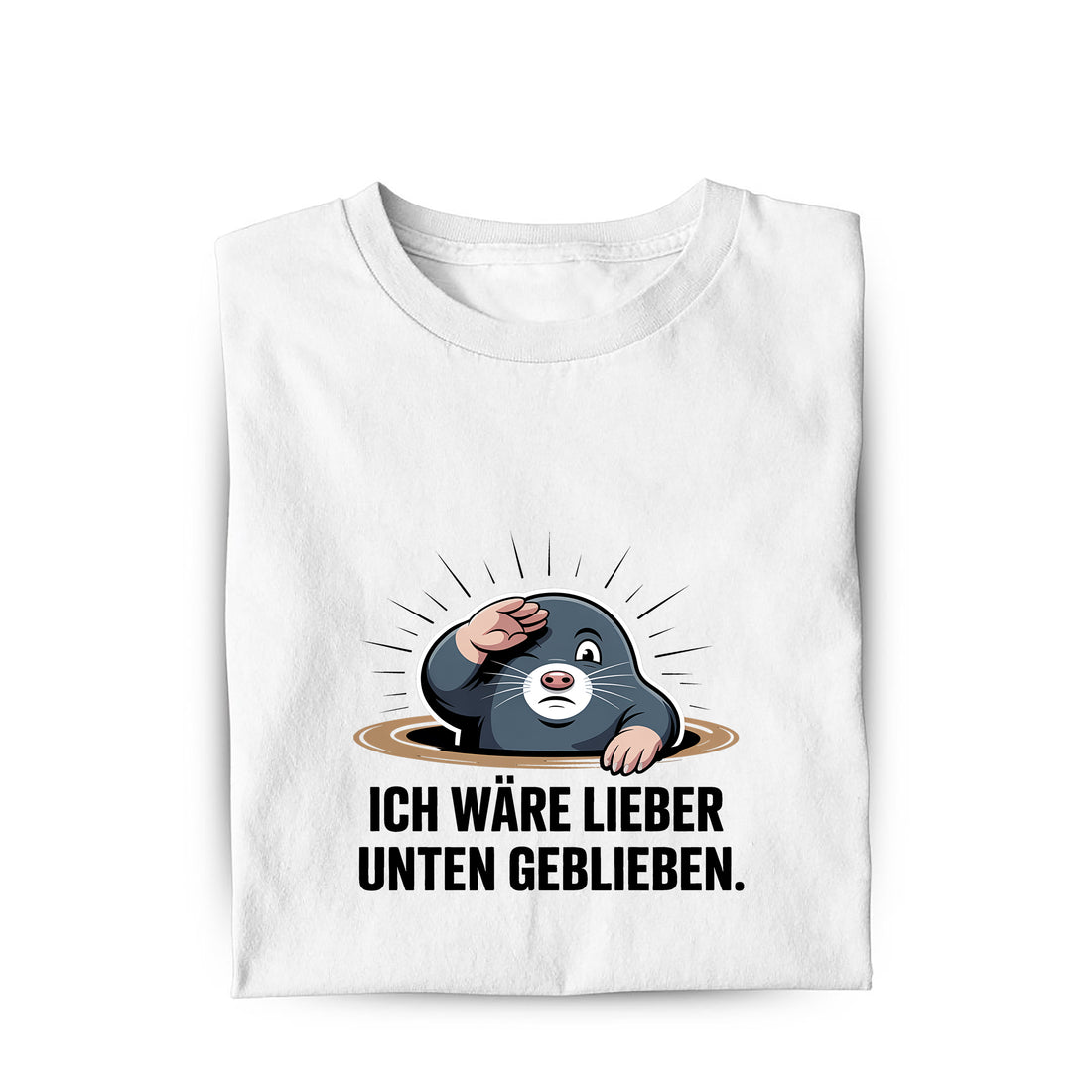 Lustiges T-Shirt mit Spruch Lieber Unten geblieben, Vorderansicht