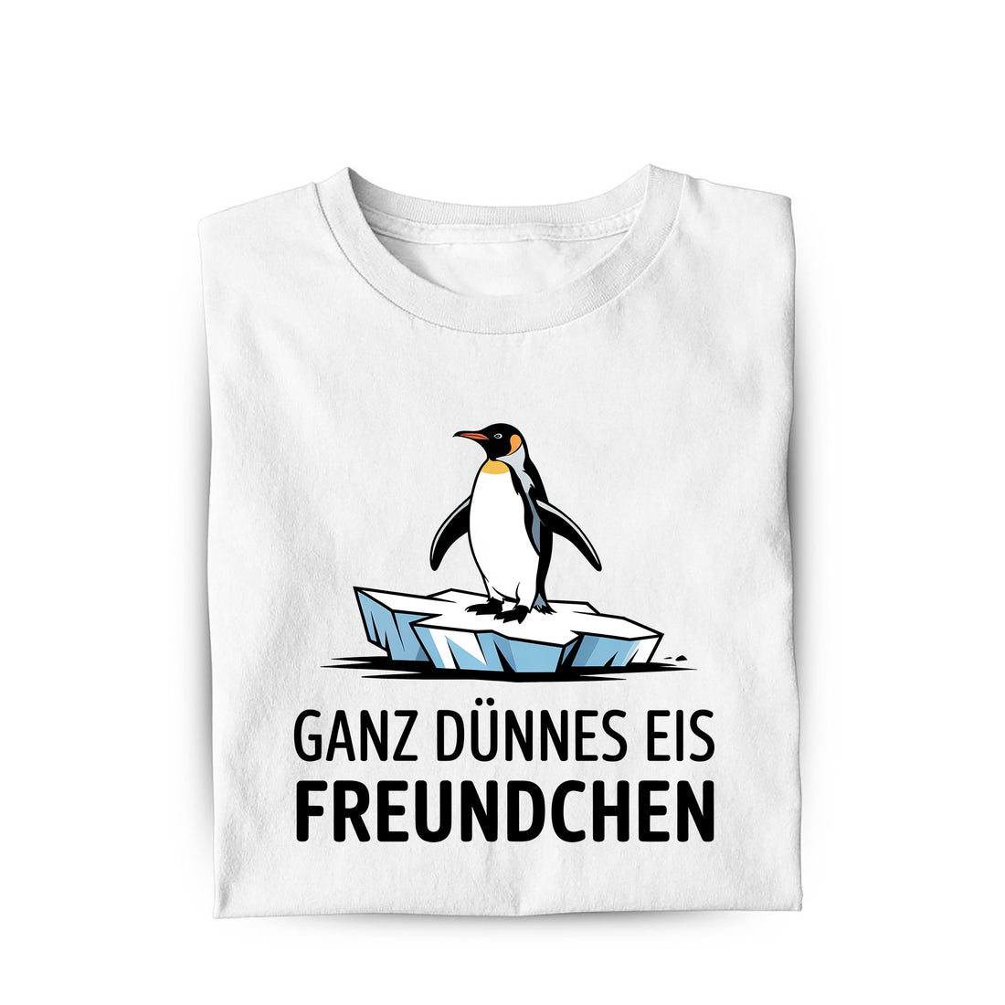 Lustiges Bio T-Shirt mit Spruch Dünnes Eis Freundchen, Vorderansicht