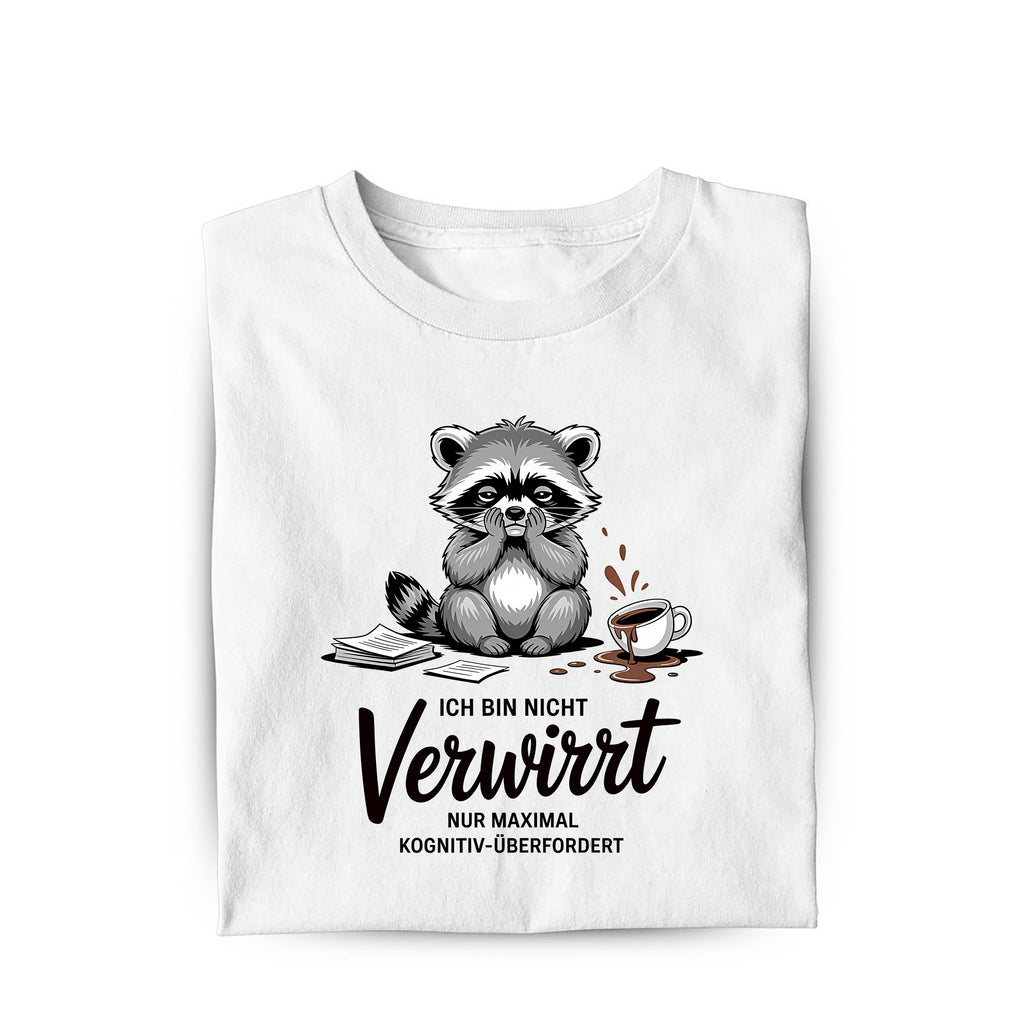 Lustiges T-Shirt mit Spruch Verwirrt, Vorderansicht