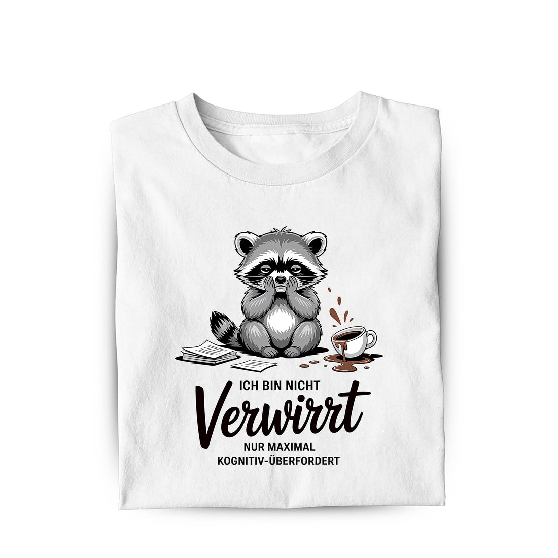 Lustiges T-Shirt mit Spruch Verwirrt, Vorderansicht