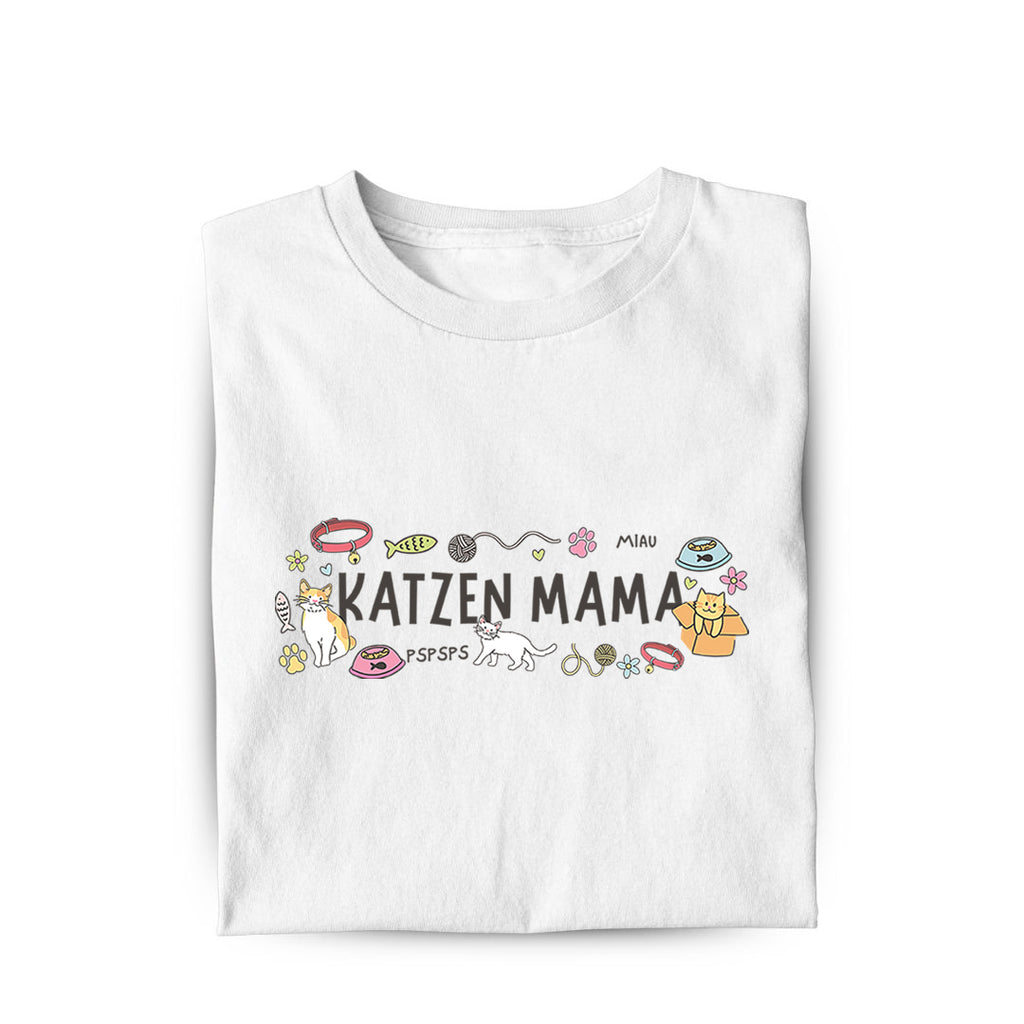 Lustiges T-Shirt mit Spruch Katzen Mama Chaotisch, Vorderansicht