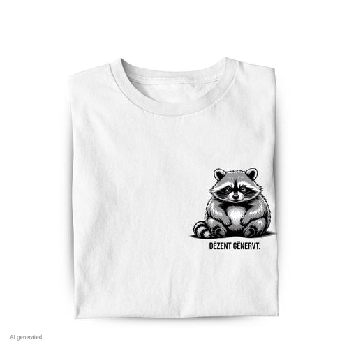 Lustiges T-Shirt mit Spruch Dezent Genervt Waschbär, Vorderansicht