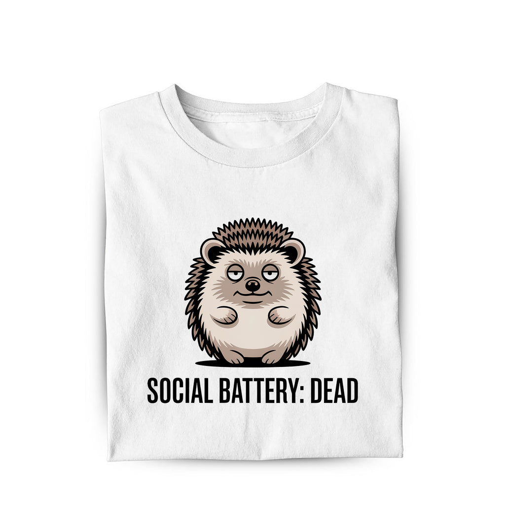 Lustiges T-Shirt mit Spruch Social Battery, Vorderansicht
