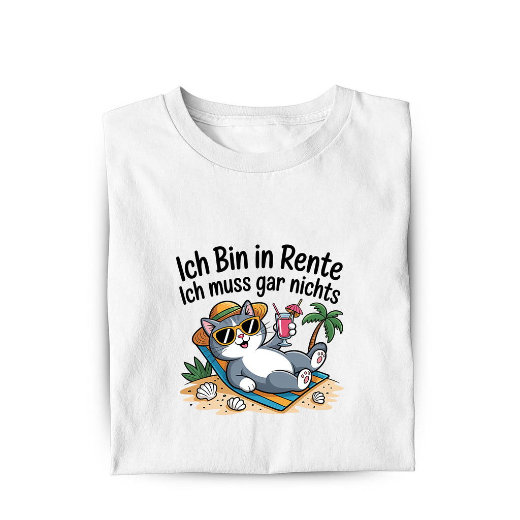 Lustiges Bio T-Shirt mit Spruch Ich Bin in Rente, Vorderansicht