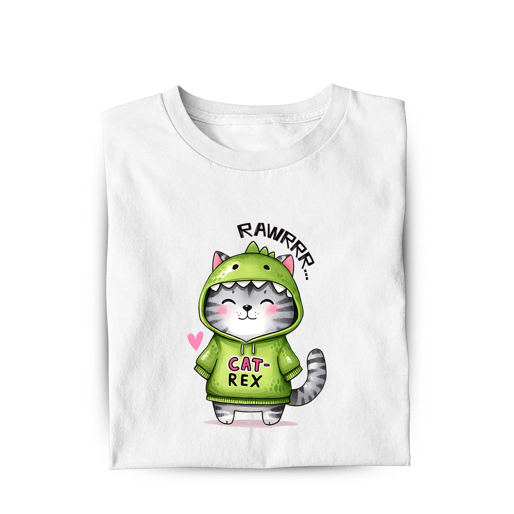 Lustiges T-Shirt mit Spruch Cat Rex, Vorderansicht