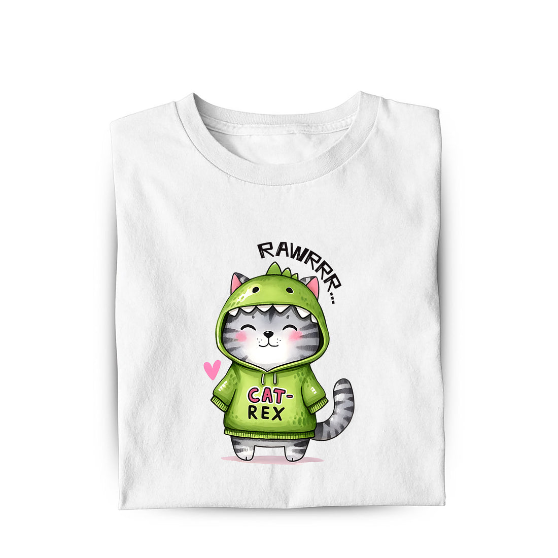 Lustiges T-Shirt mit Spruch Cat Rex, Vorderansicht