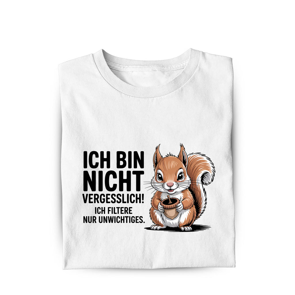 Lustiges T-Shirt mit Spruch Ich bin nicht vergesslich, Vorderansicht