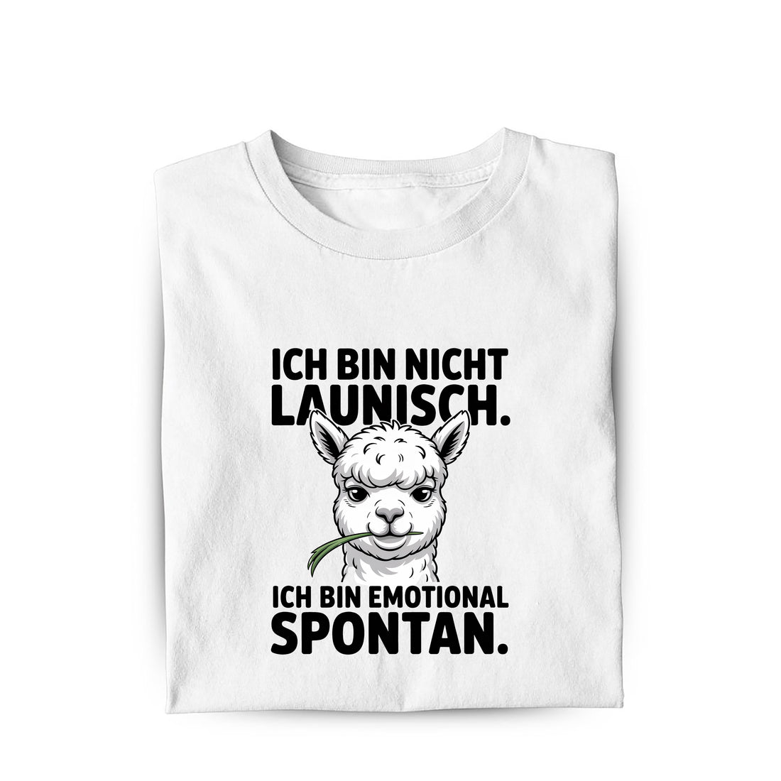 Lustiges T-Shirt mit Spruch Ich Bin Nicht Launisch, Vorderansicht
