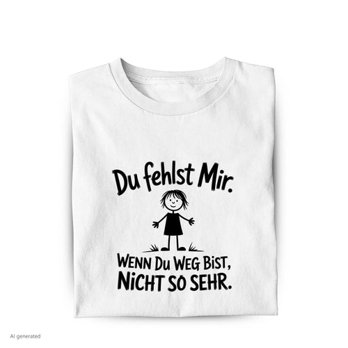 Lustiges T-Shirt mit Spruch du fehlst mir, Vorderansicht