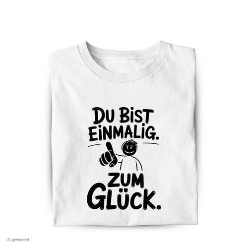 Lustiges T-Shirt mit Spruch Du bist einmalig, Vorderansicht