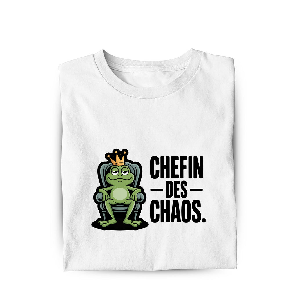 Lustiges T-Shirt mit Spruch Chefin des Chaos, Vorderansicht