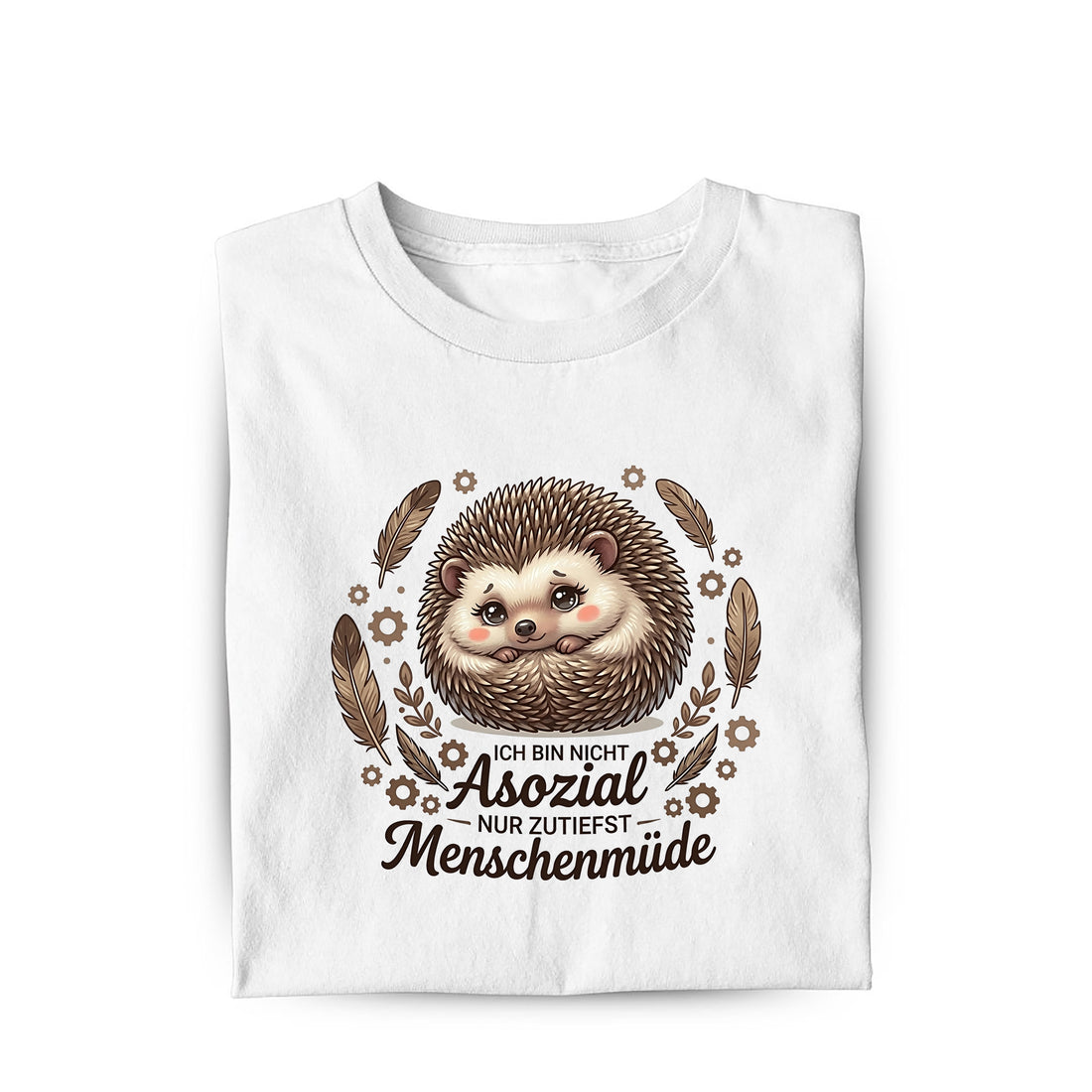 Lustiges T-Shirt mit Spruch Menschenmüde, Vorderansicht
