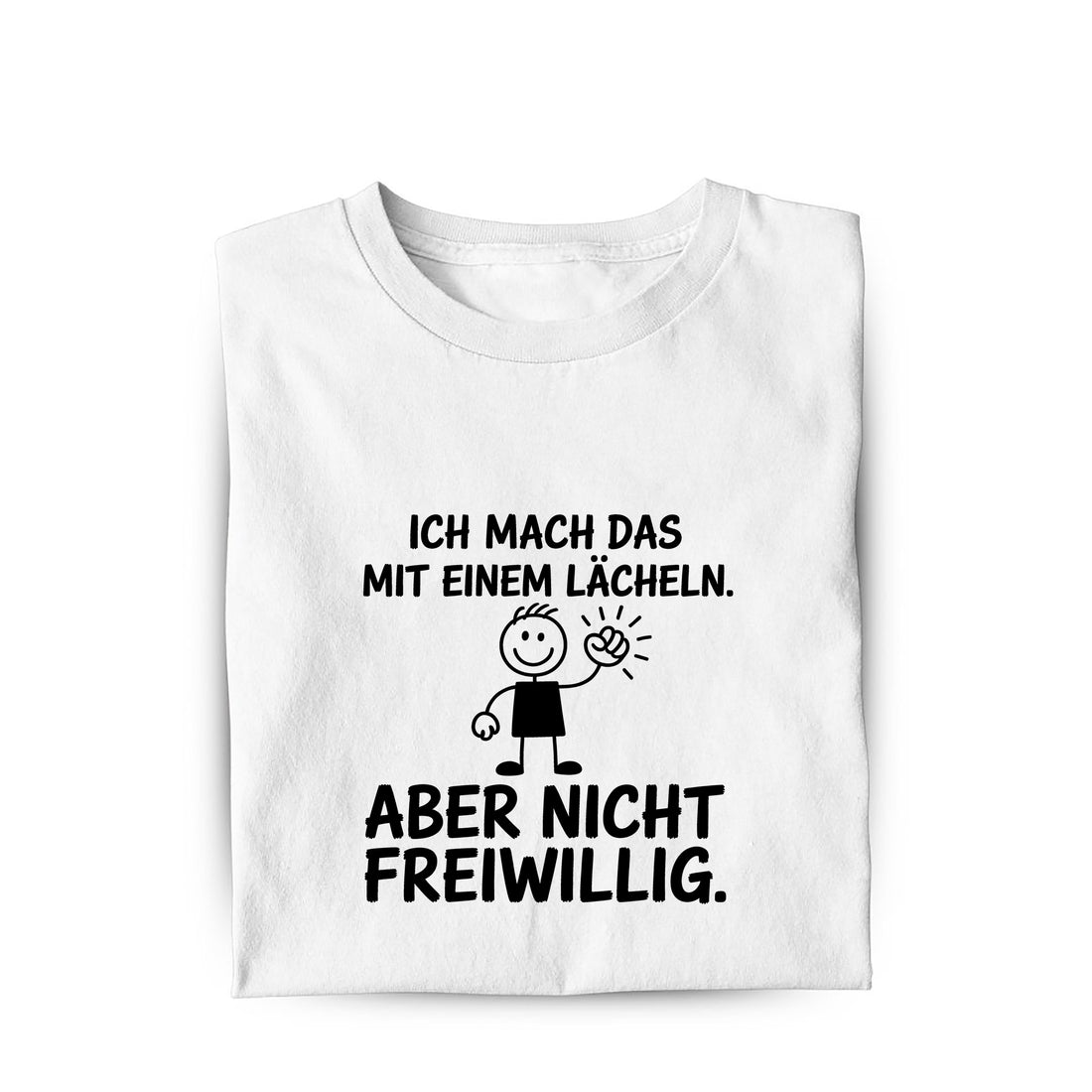 Lustiges T-Shirt mit Spruch Mit Einem Lächeln, Vorderansicht