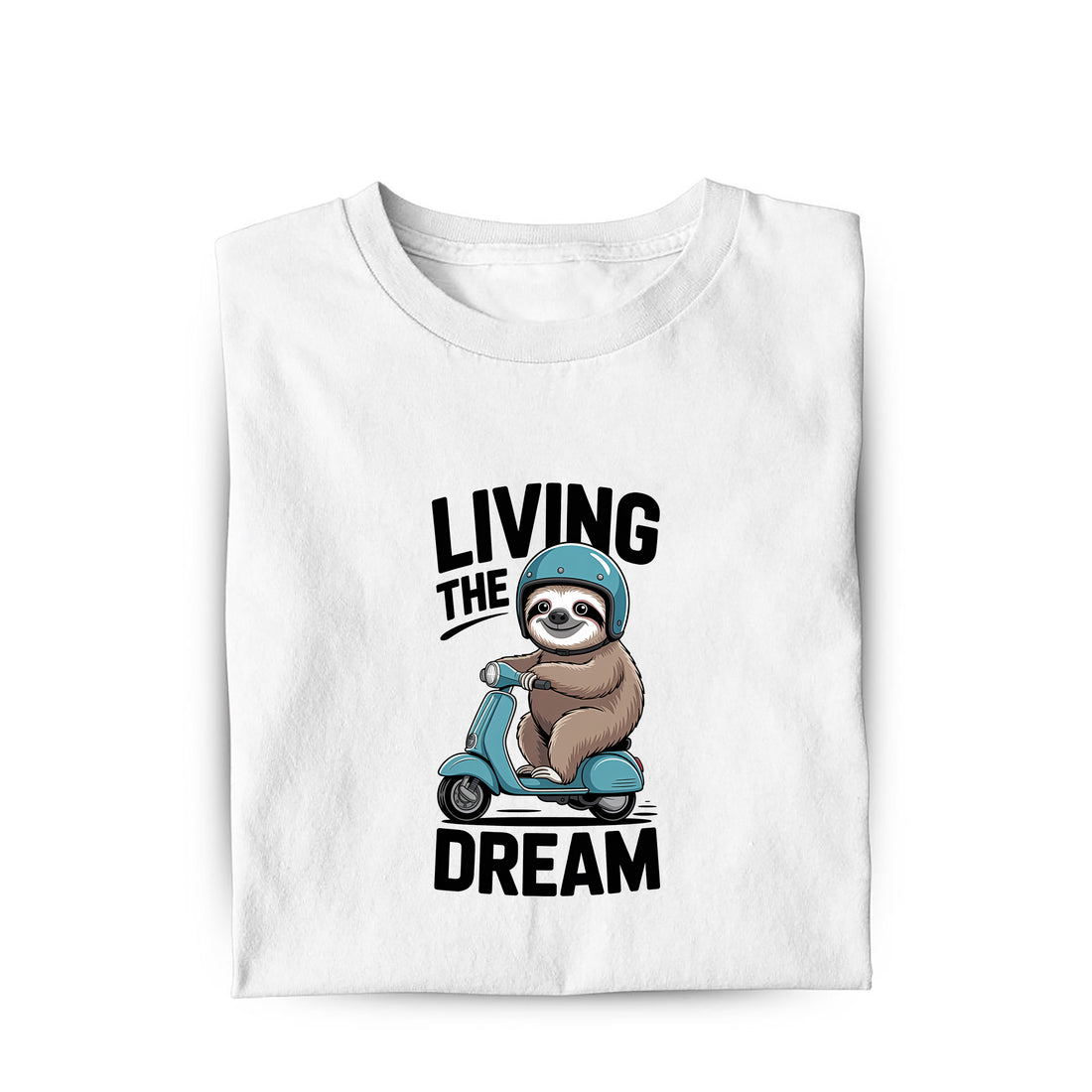 Lustiges T-Shirt mit Spruch Living the dream, Vorderansicht