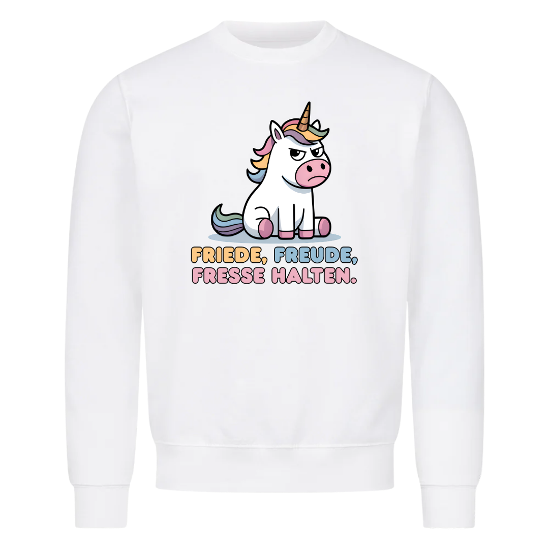 Sweatshirt Friede Freude Fresse Halten, getragen