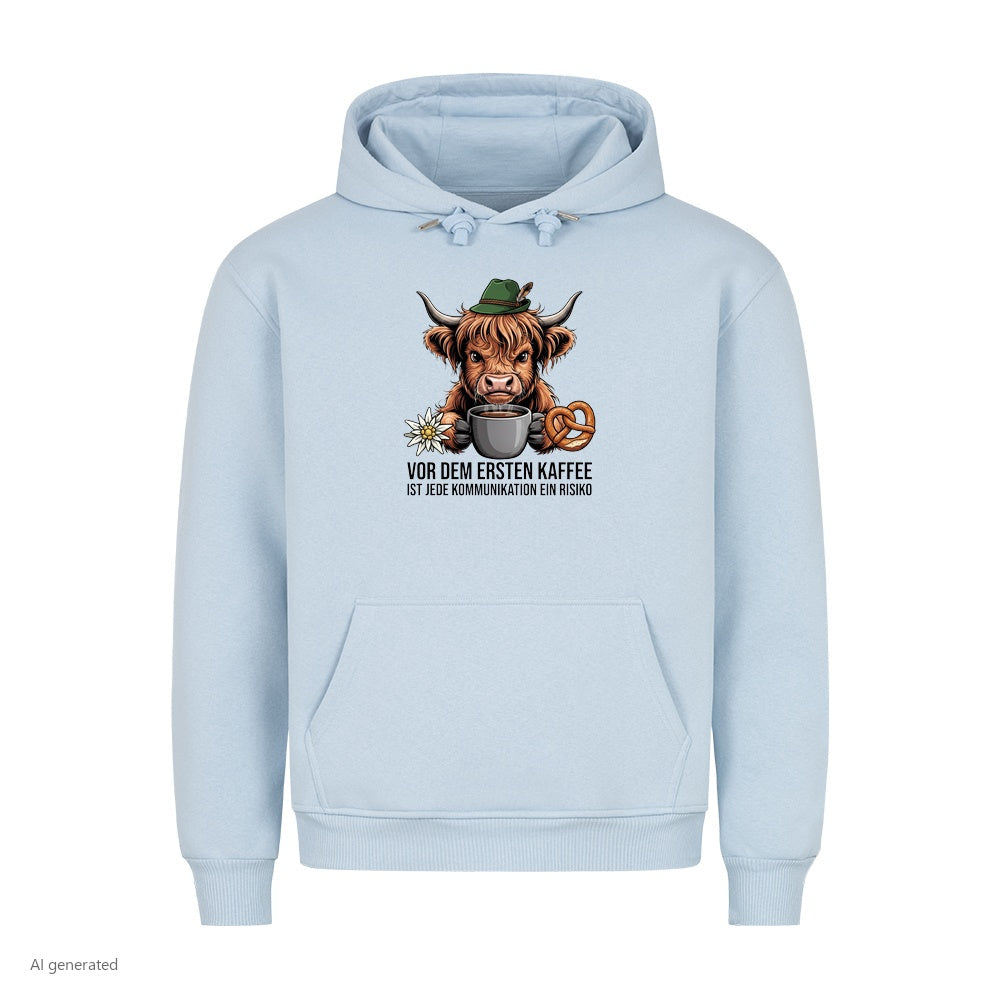 Erster Kaffee Wiesn Hoodie in Babyblau