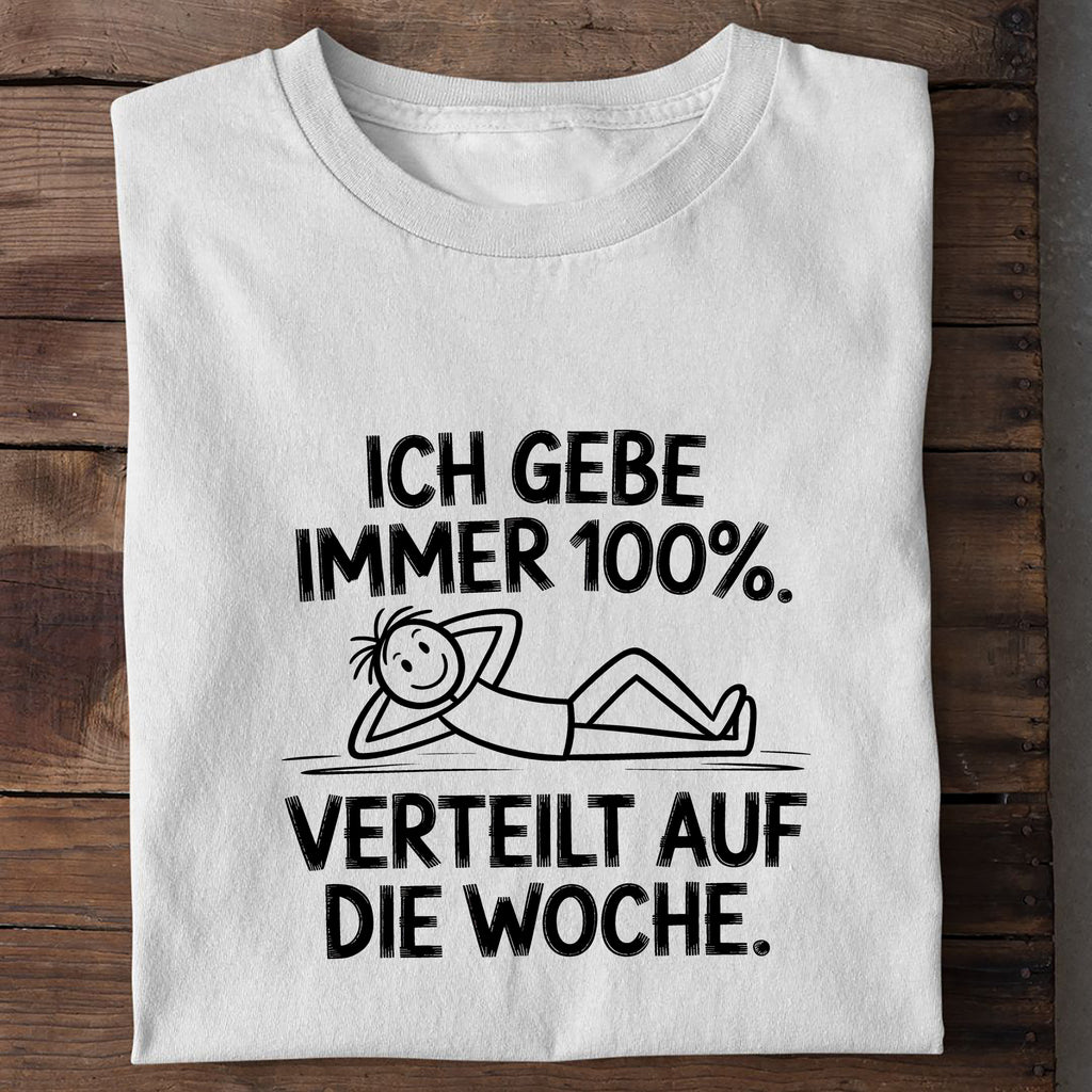T-Shirt gebe 100 Prozent, Detailansicht