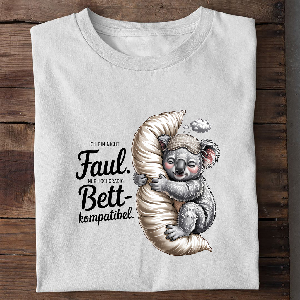 T-Shirt Bett Kompatibel, getragen