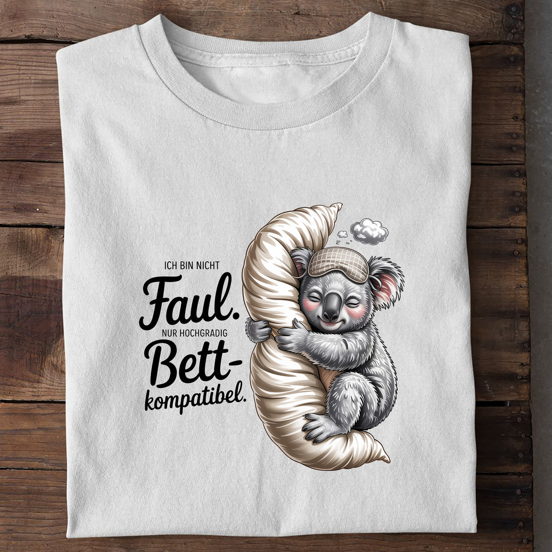 T-Shirt Bett Kompatibel, getragen