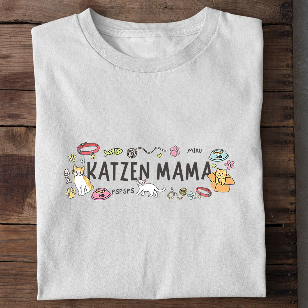 T-Shirt Katzen Mama Chaotisch, Motivansicht